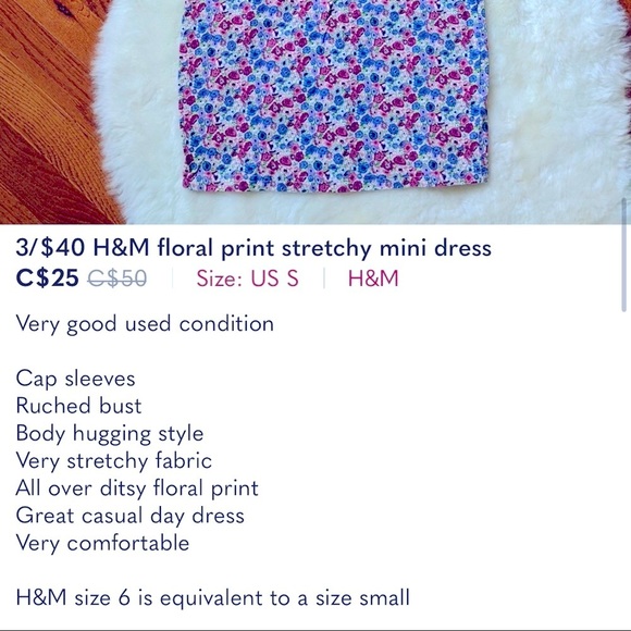 💥 Divided by H&M 🌸 Floral stretchy mini-dress - Picture 6 of 6